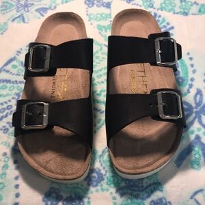 NWOT Ethem Genuins black leather sandals eur37/us6.5